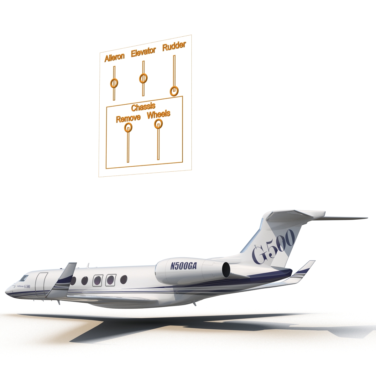 3D model Business Jet Gulfstream G500 Rigged