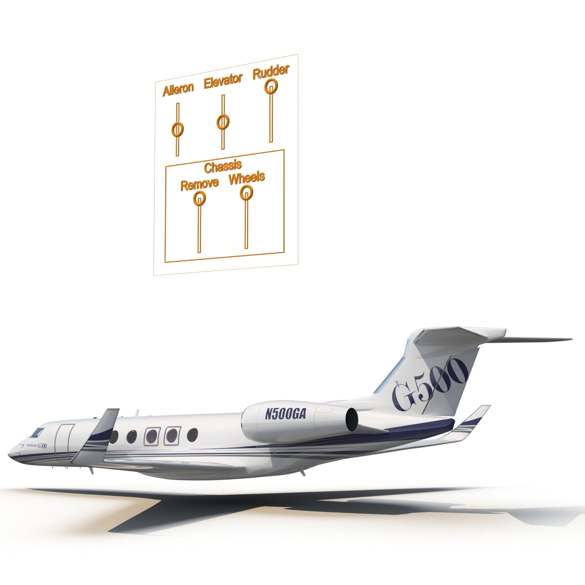 3D model Business Jet Gulfstream G500 Rigged