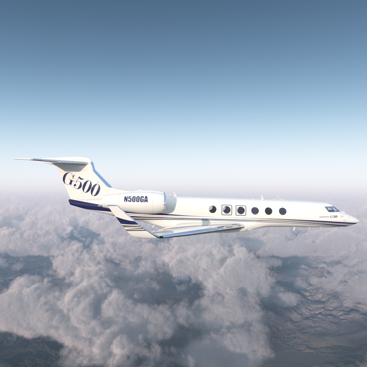 3D model Business Jet Gulfstream G500 Rigged