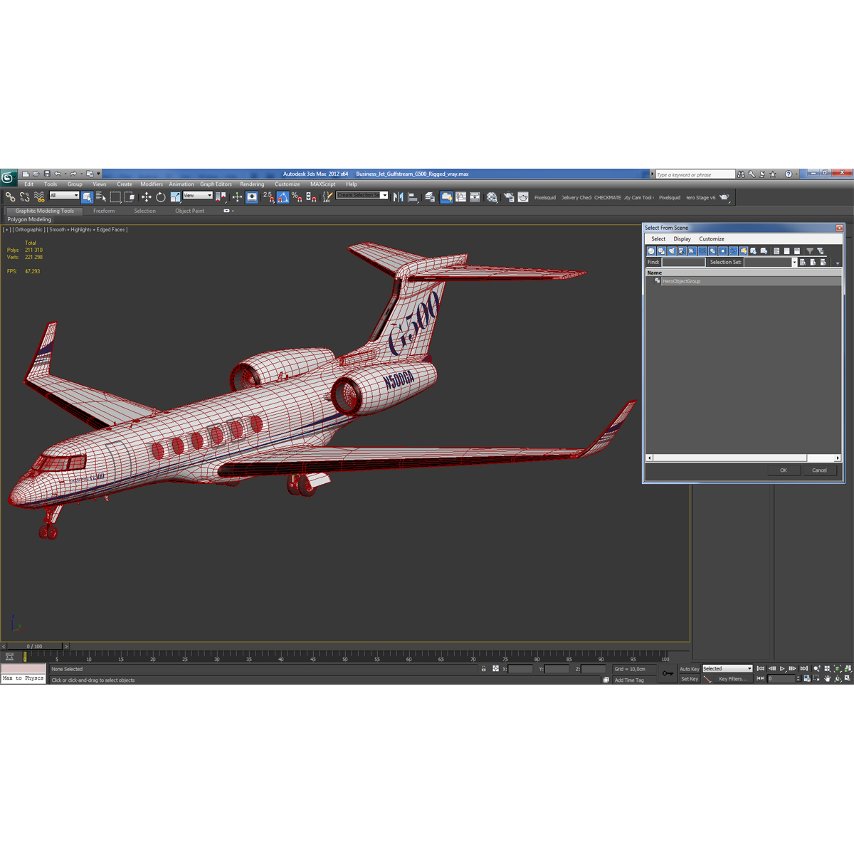 3D model Business Jet Gulfstream G500 Rigged