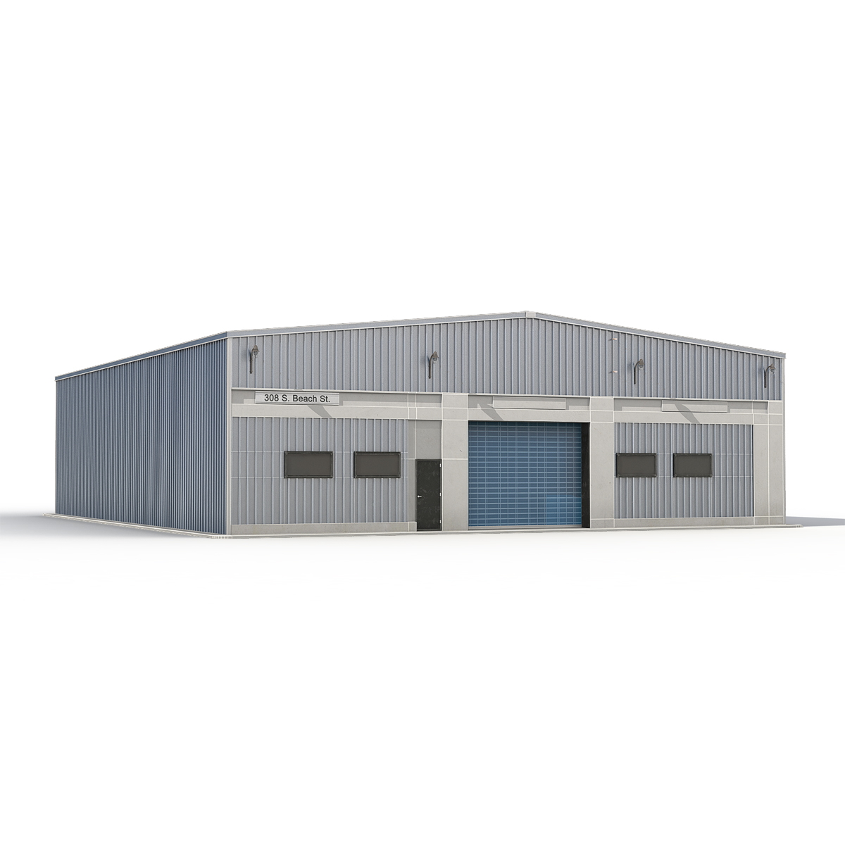 3D model Warehouse Building 2 Blue