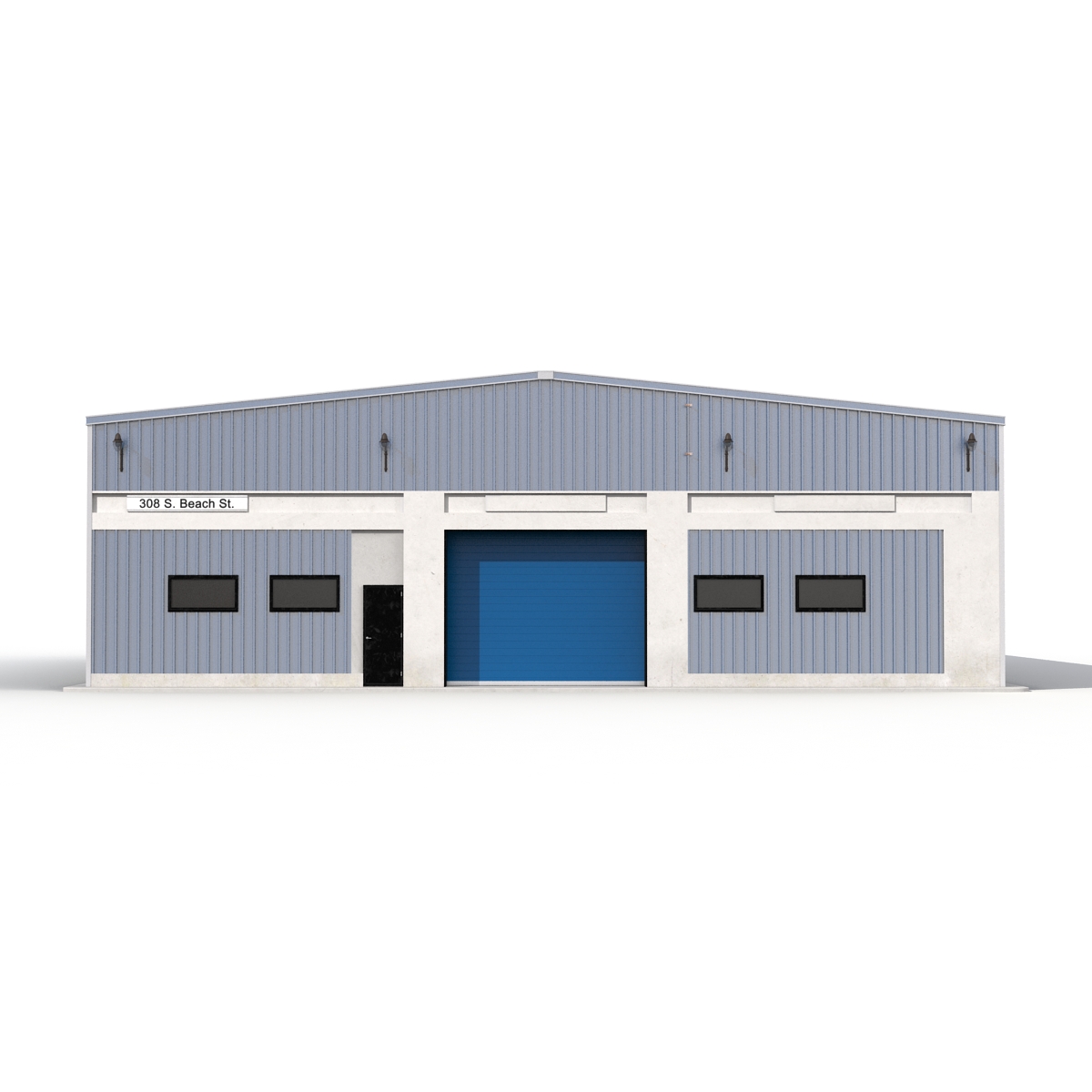 3D model Warehouse Building 2 Blue