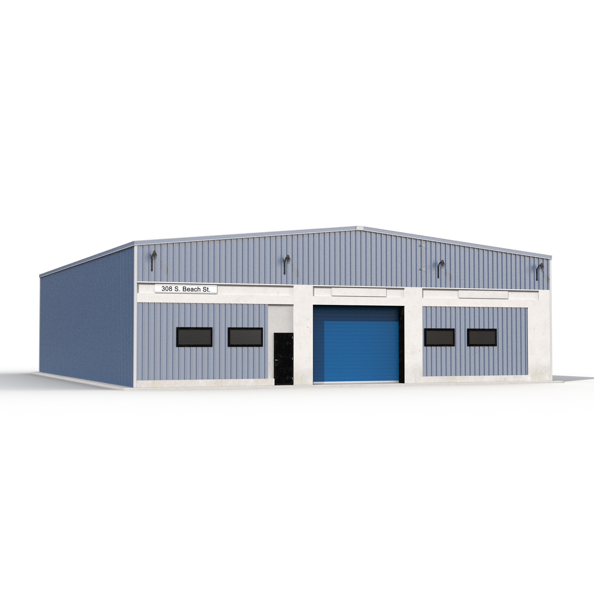 3D model Warehouse Building 2 Blue