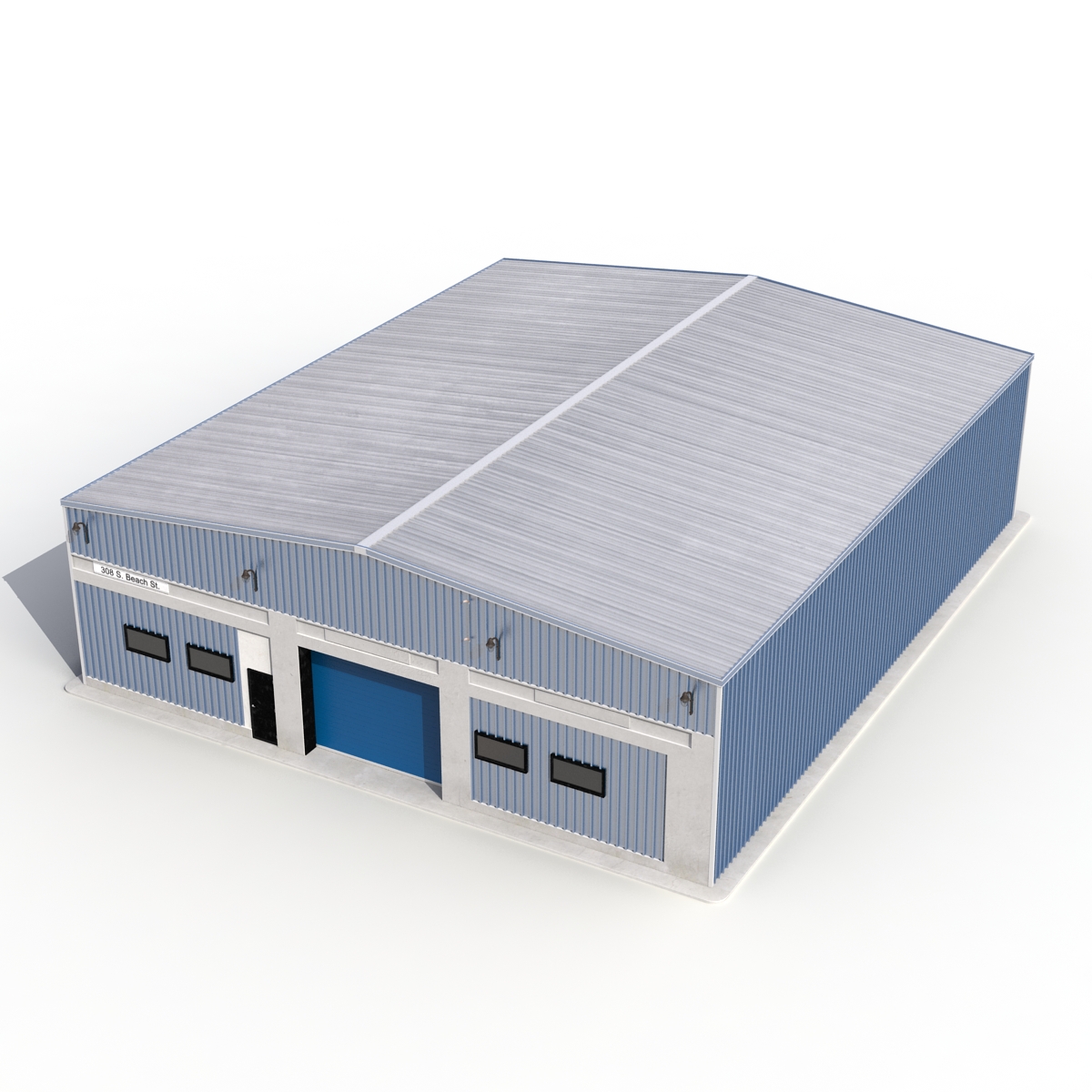 3D model Warehouse Building 2 Blue