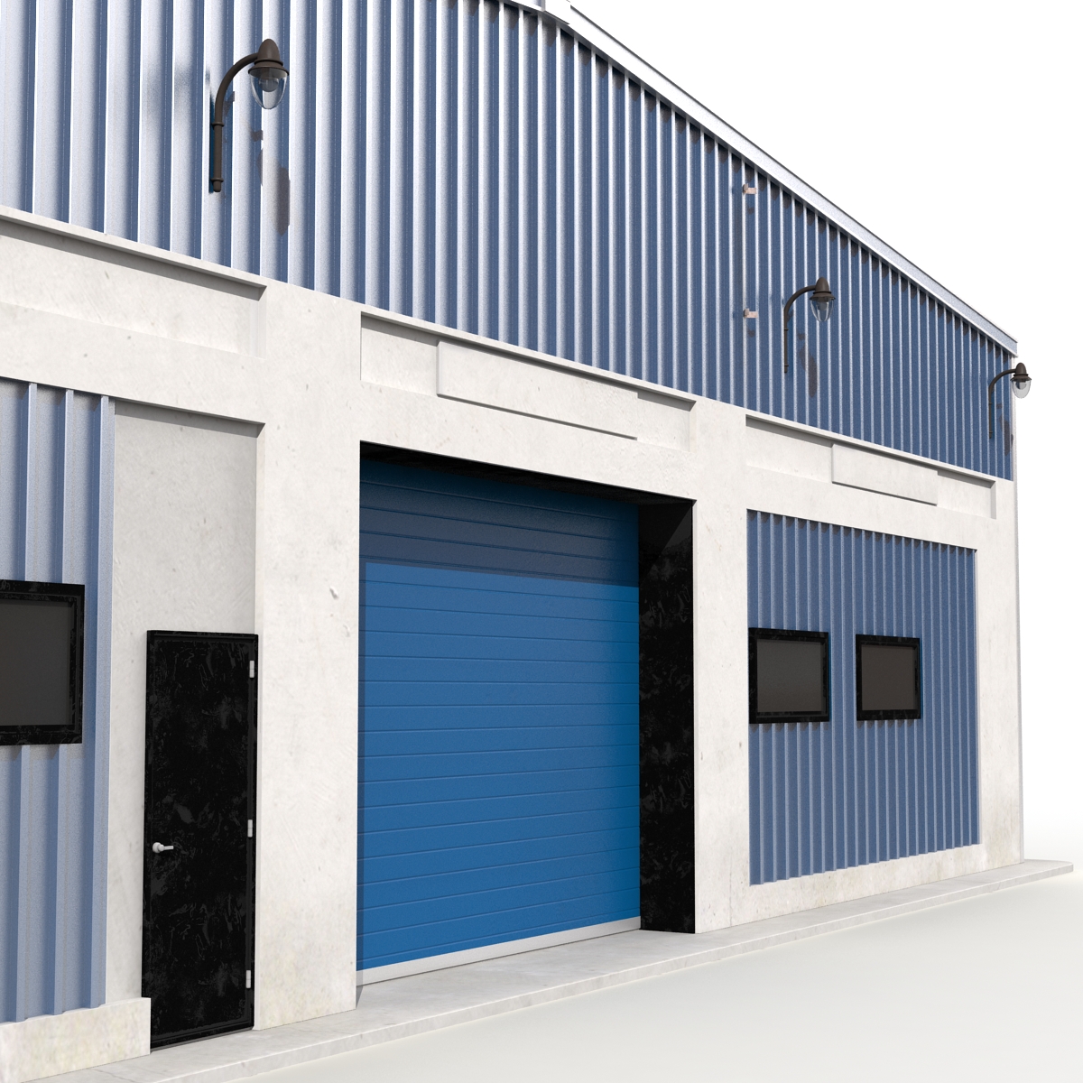 3D model Warehouse Building 2 Blue