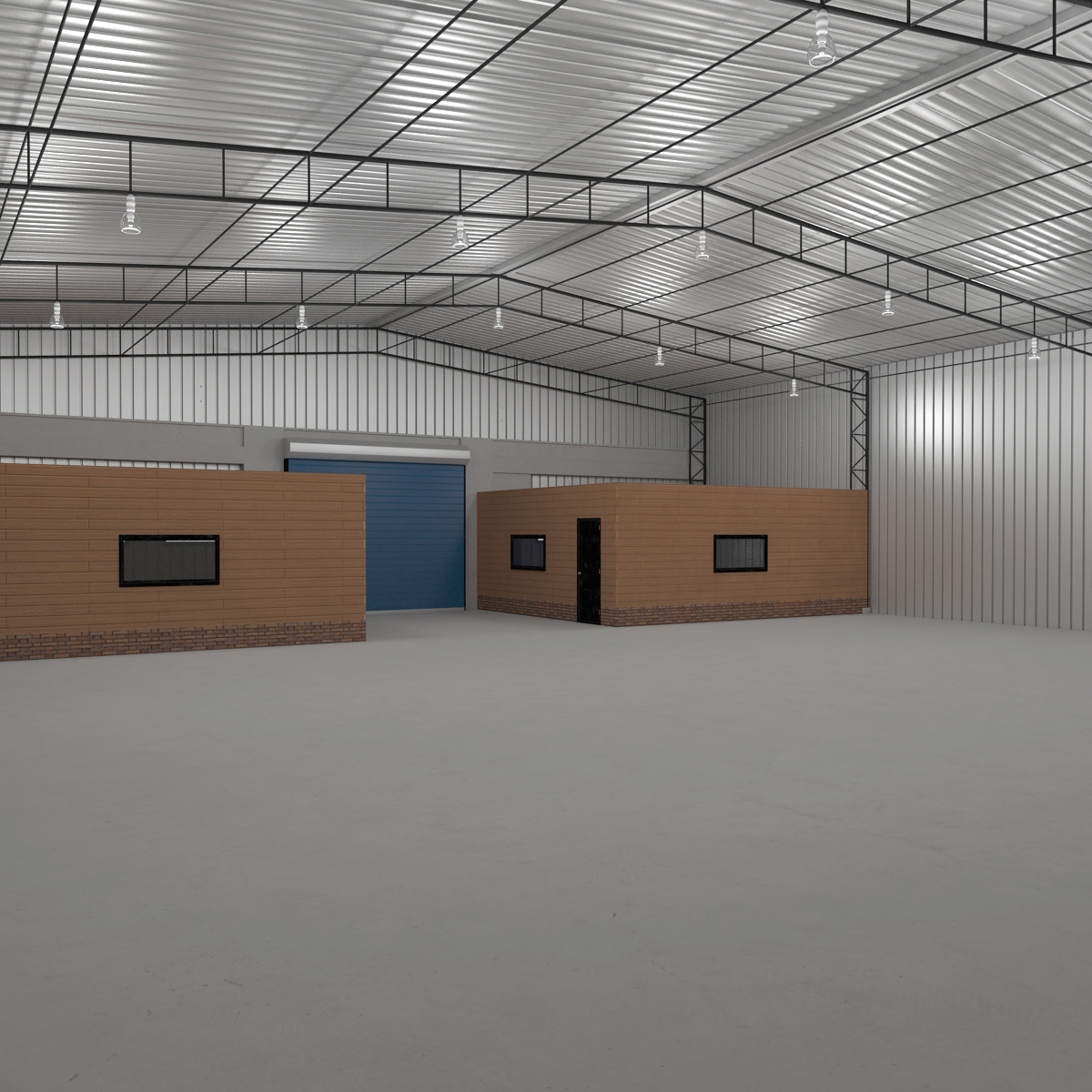 3D model Warehouse Building 2 Blue