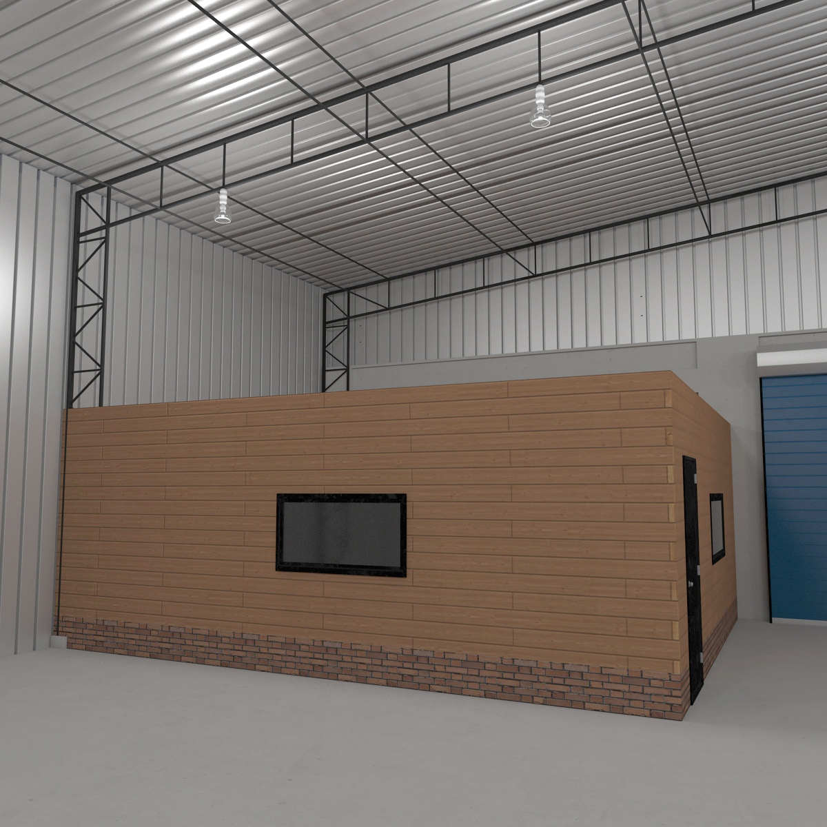 3D model Warehouse Building 2 Blue