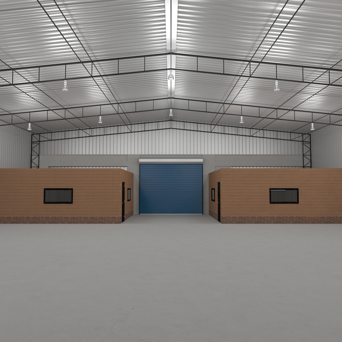 3D model Warehouse Building 2 Blue