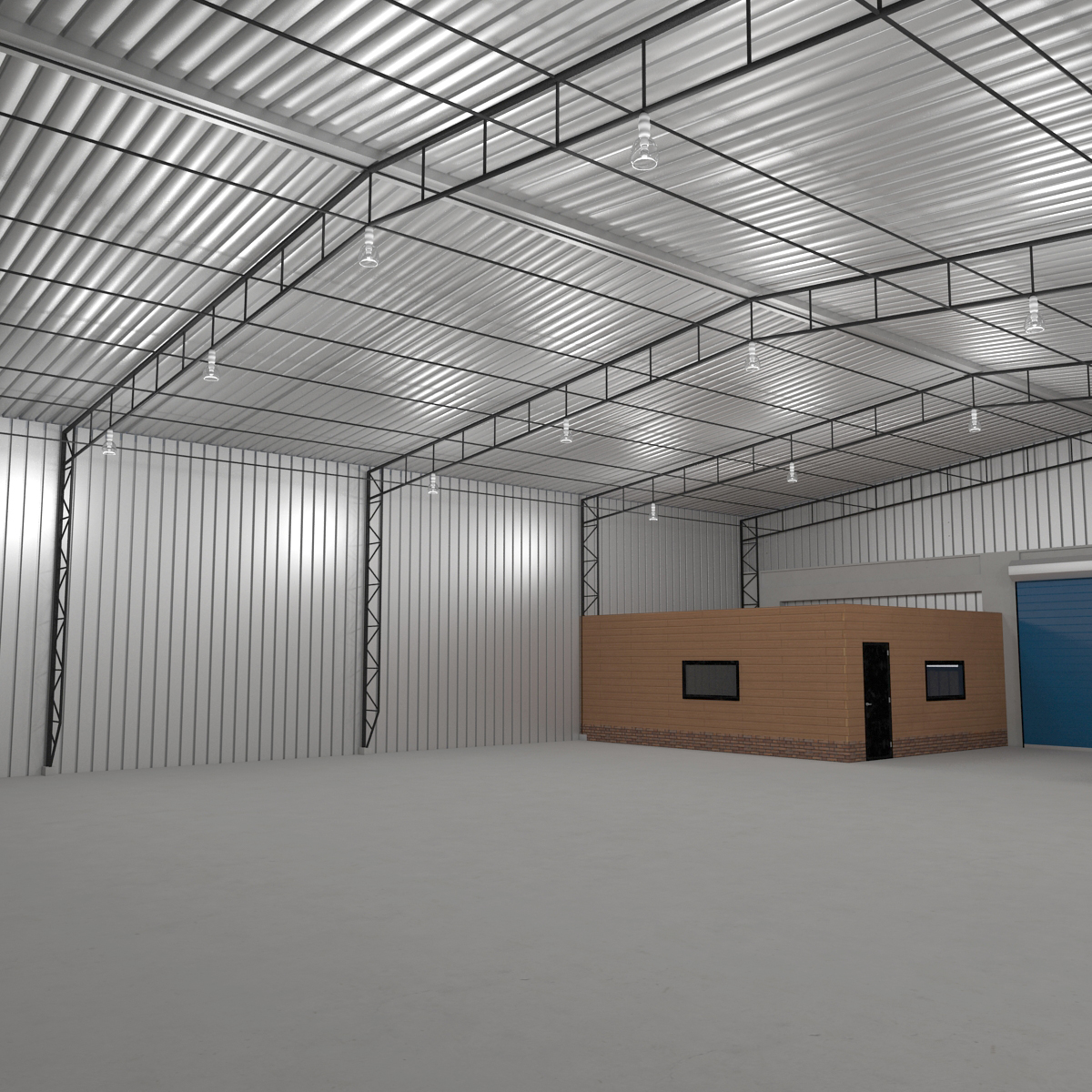 3D model Warehouse Building 2 Blue