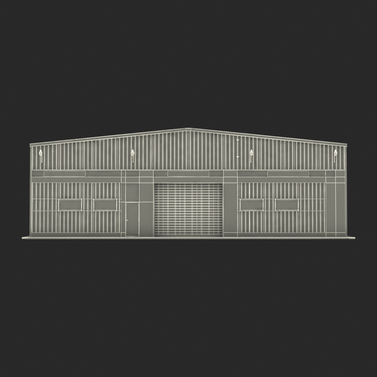 3D model Warehouse Building 2 Blue