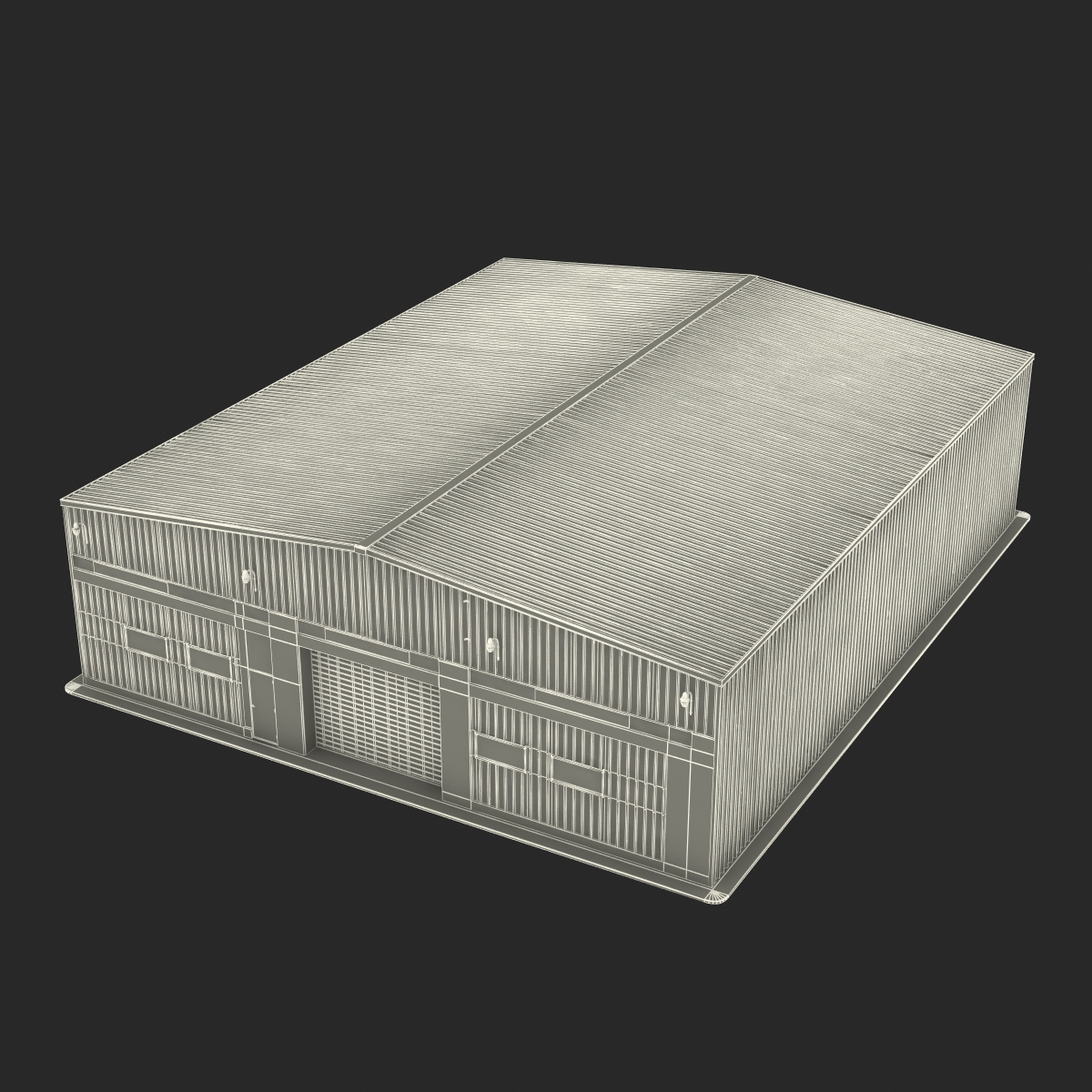 3D model Warehouse Building 2 Blue