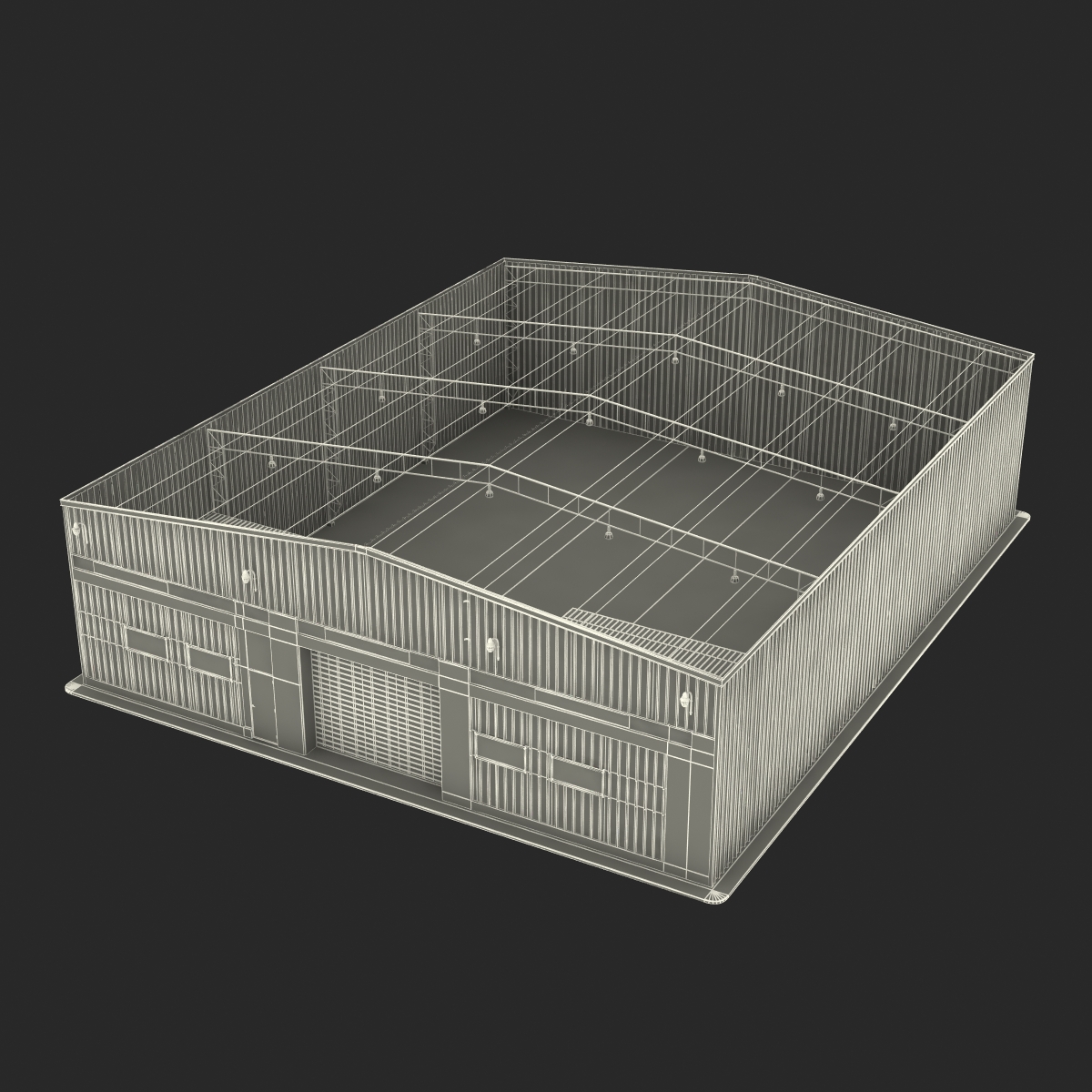 3D model Warehouse Building 2 Blue