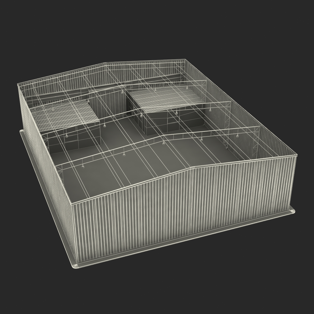 3D model Warehouse Building 2 Blue