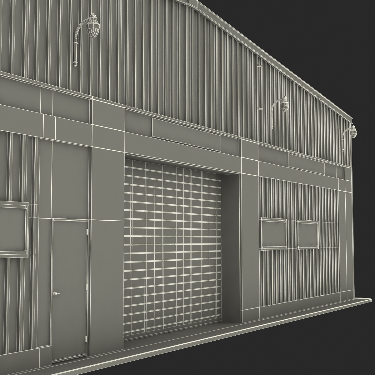 3D model Warehouse Building 2 Blue