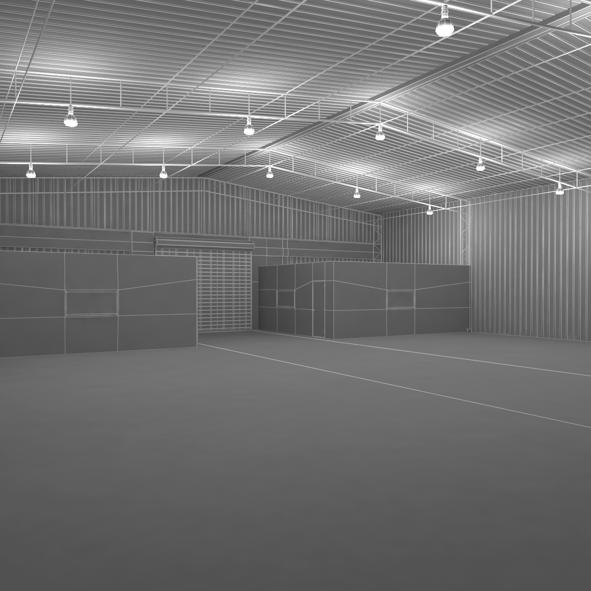 3D model Warehouse Building 2 Blue