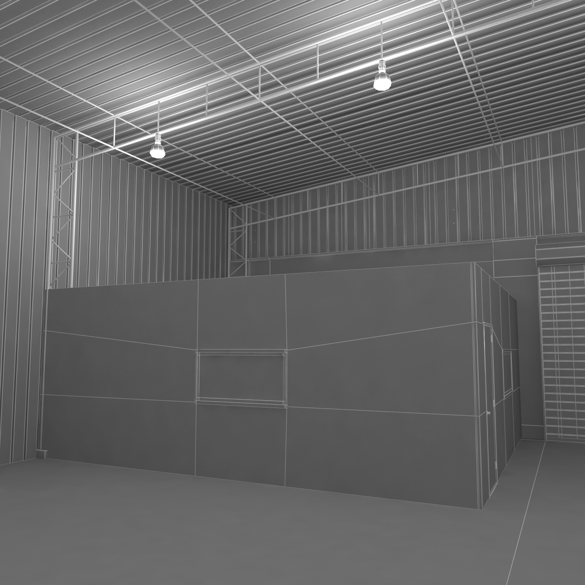 3D model Warehouse Building 2 Blue