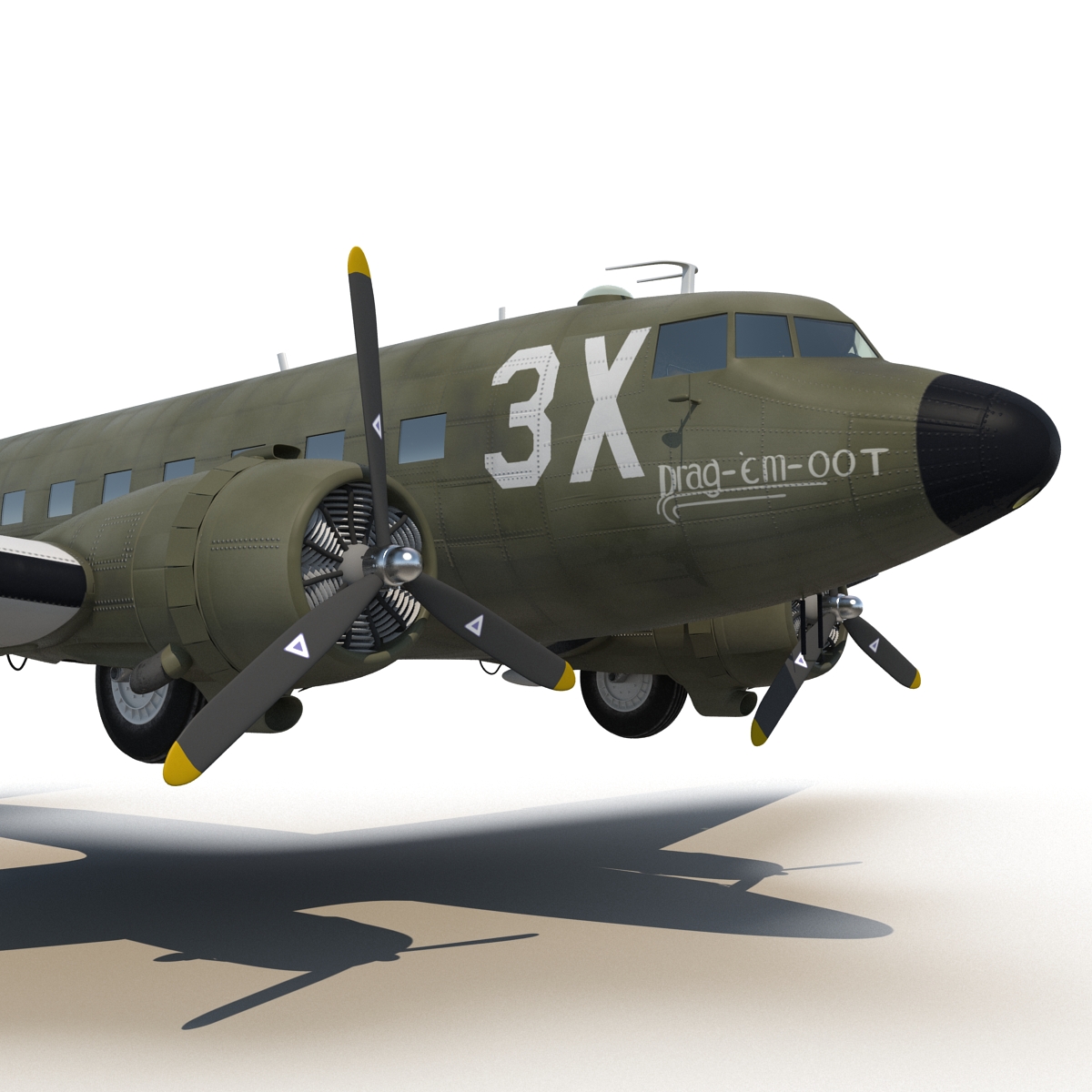 Douglas DC 3 Rigged 3D model