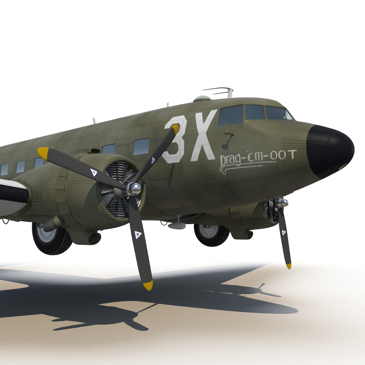 Douglas DC 3 Rigged 3D model