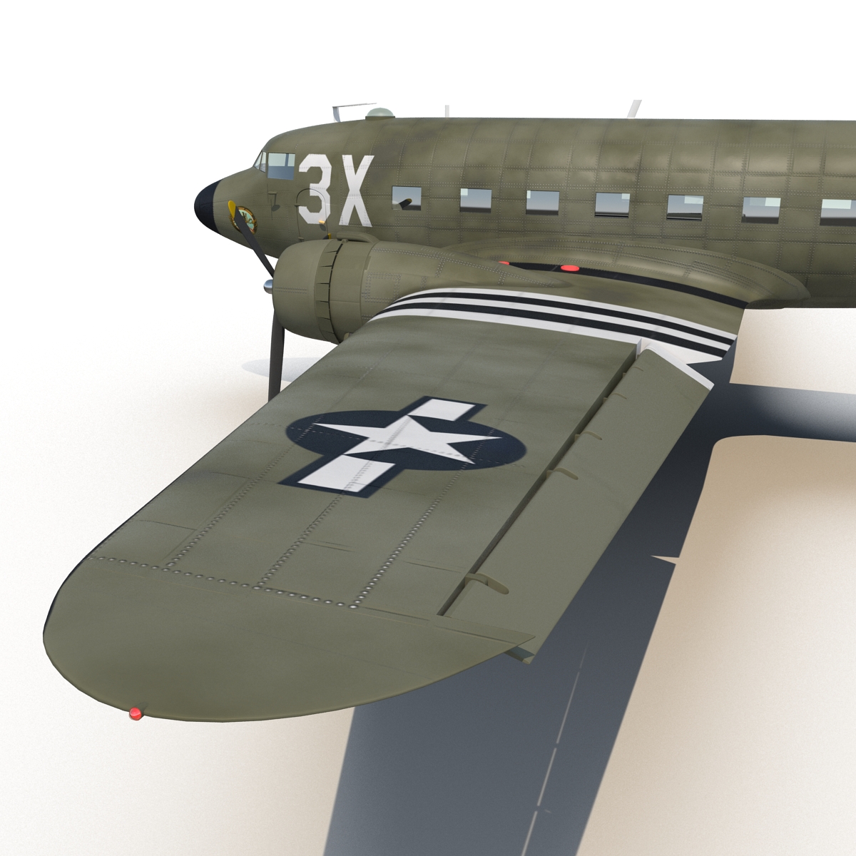 Douglas DC 3 Rigged 3D model