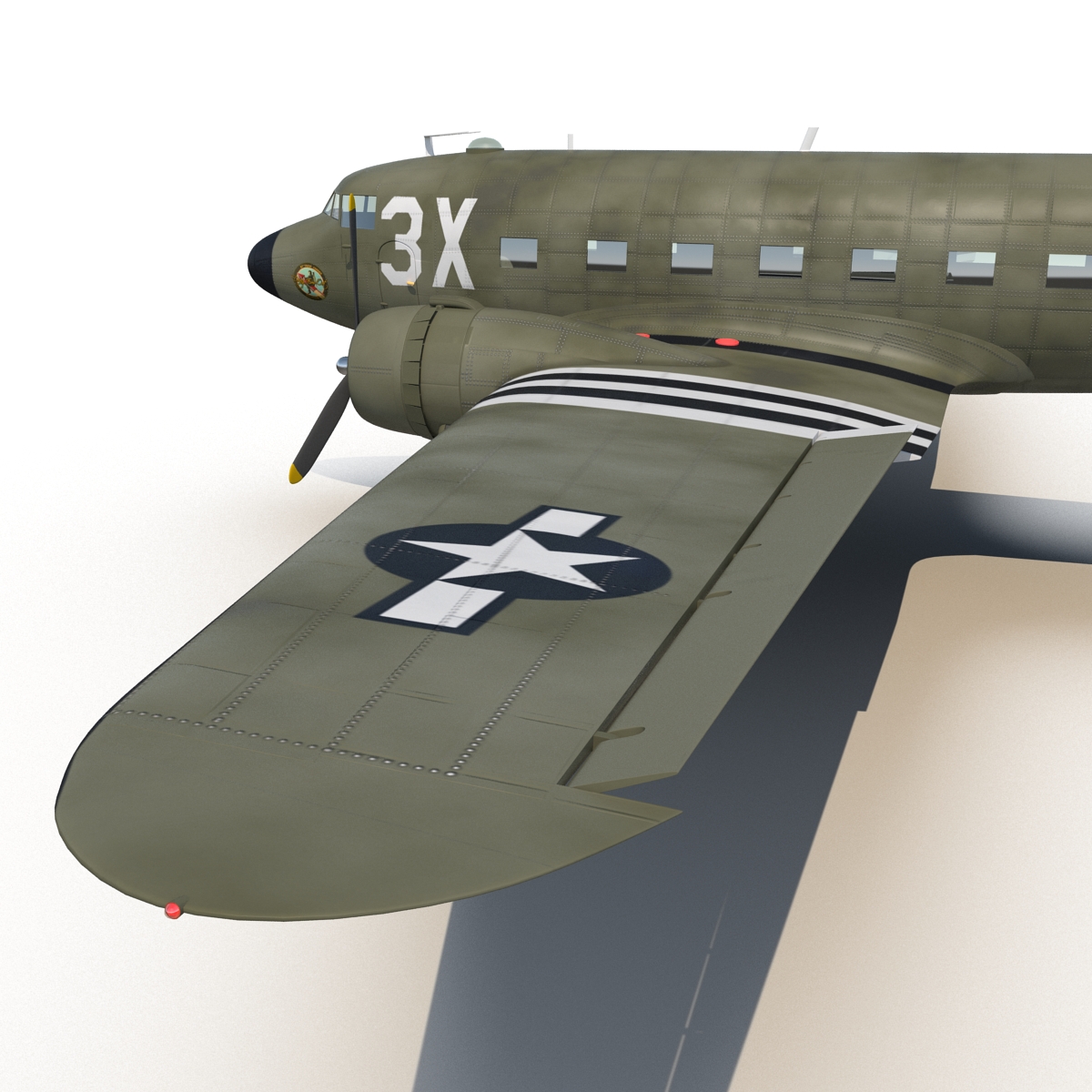 Douglas DC 3 Rigged 3D model