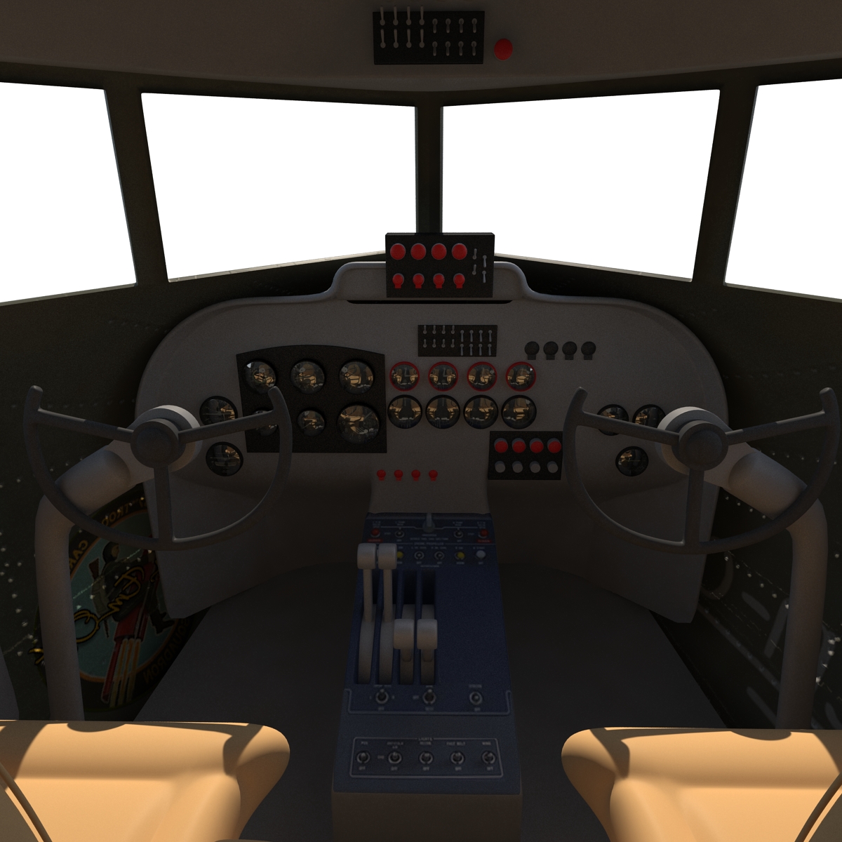 Douglas DC 3 Rigged 3D model