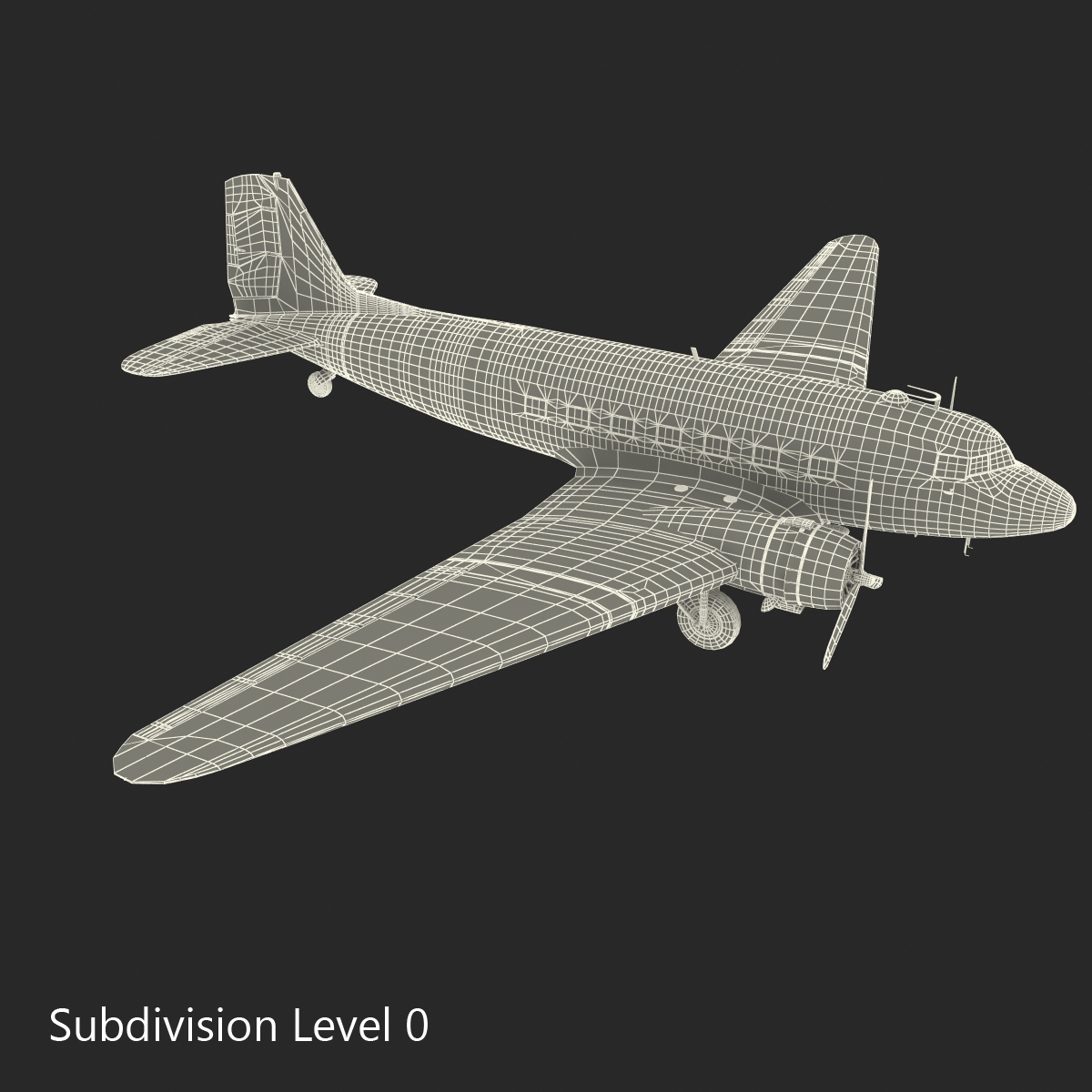 Douglas DC 3 Rigged 3D model