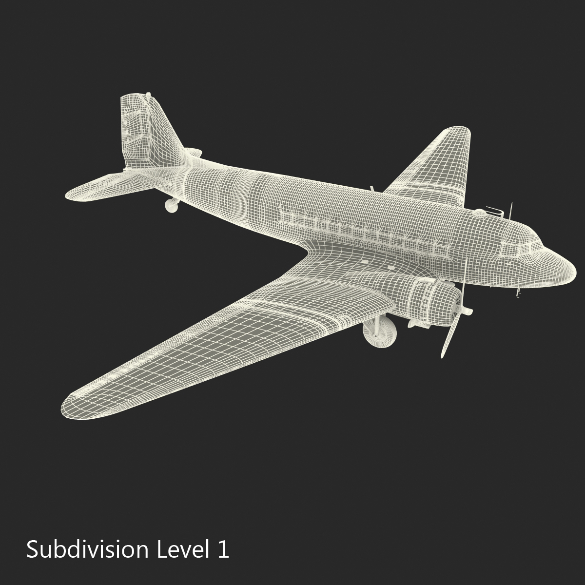 Douglas DC 3 Rigged 3D model