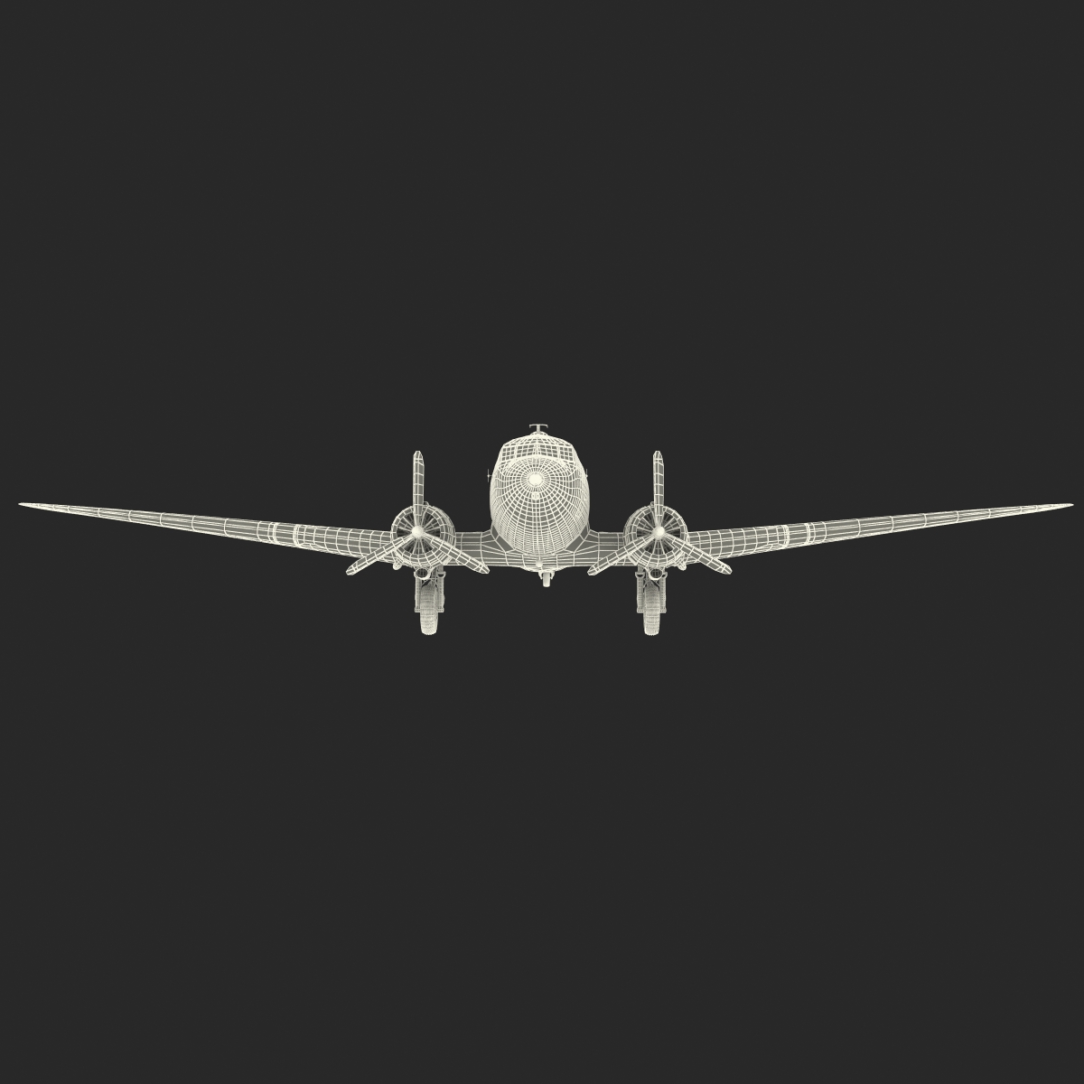 Douglas DC 3 Rigged 3D model