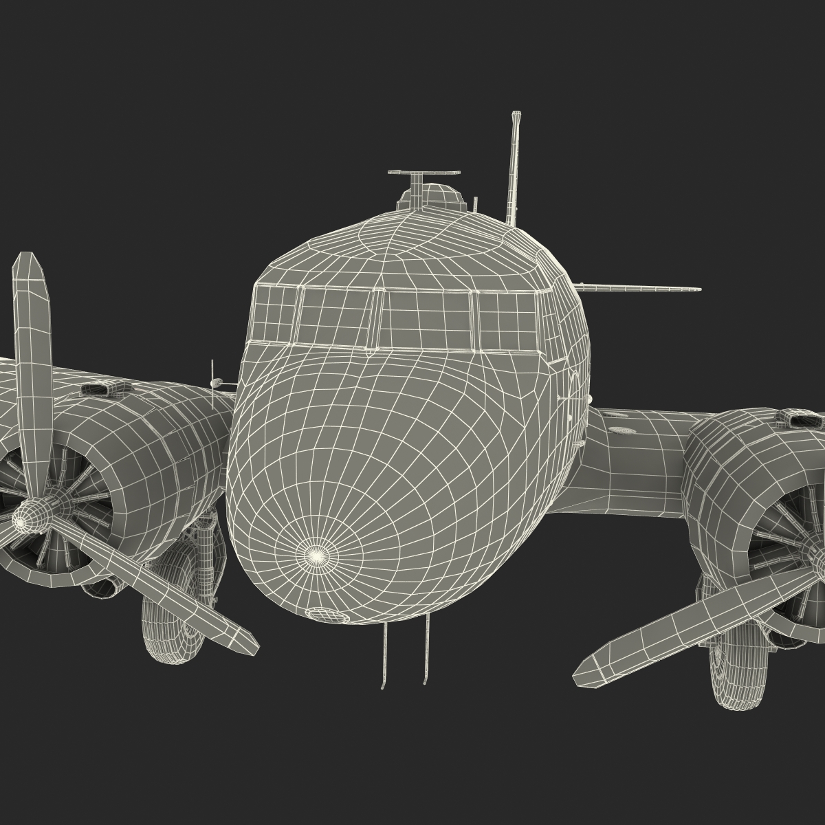 Douglas DC 3 Rigged 3D model