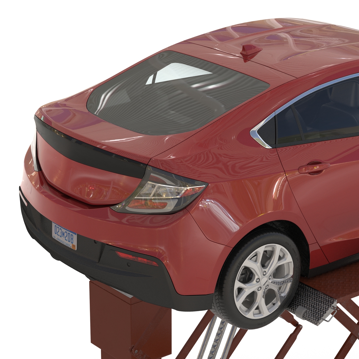 3D Automotive Scissor Lift Generic Rigged and Hybrid Car model