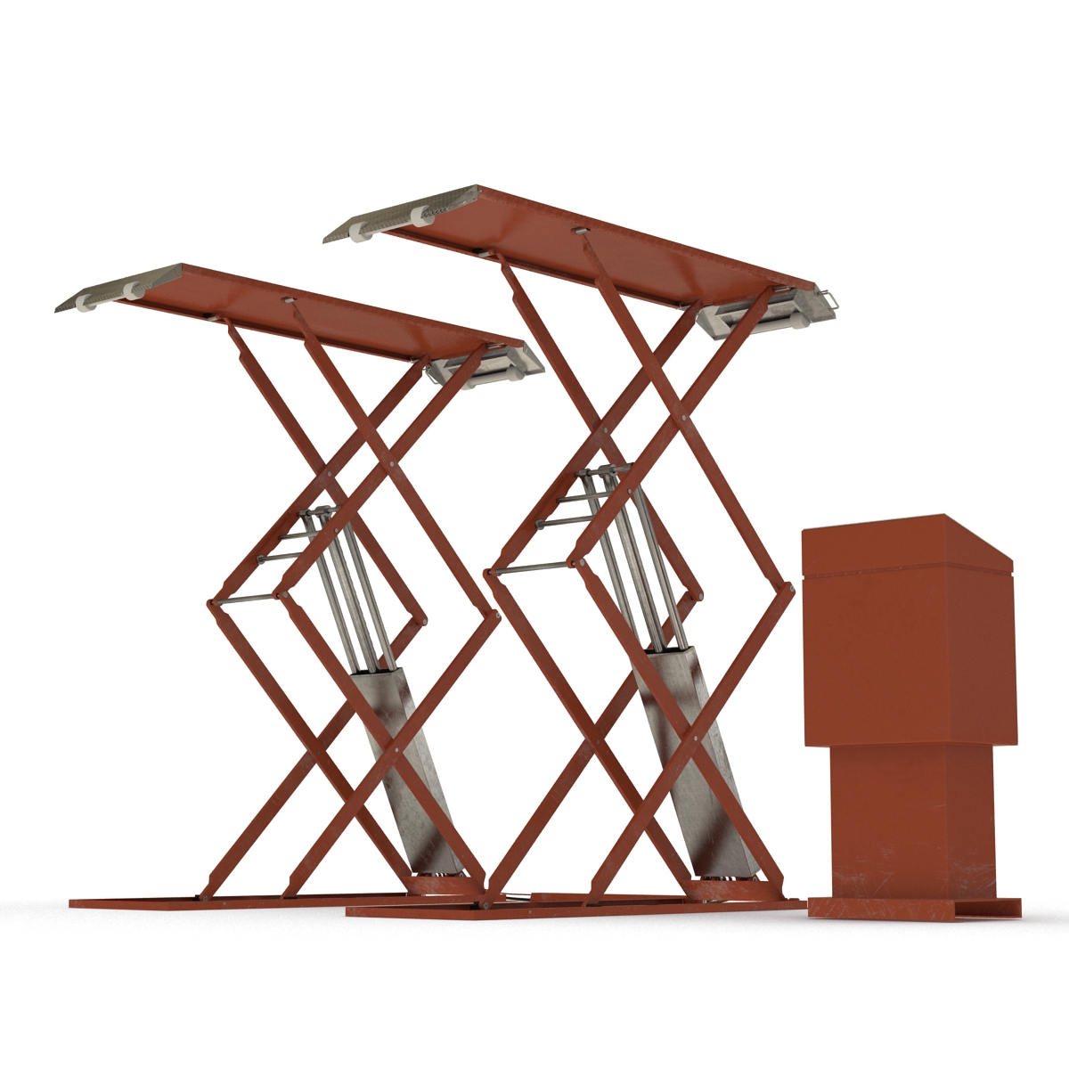 3D Automotive Scissor Lift Generic Rigged model