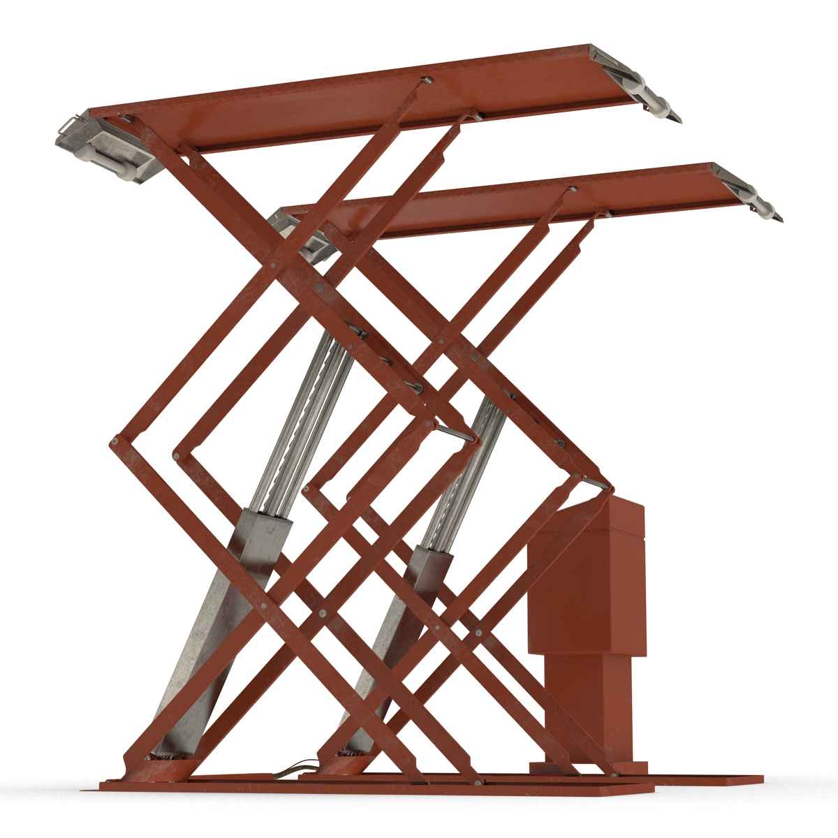 3D Automotive Scissor Lift Generic Rigged model