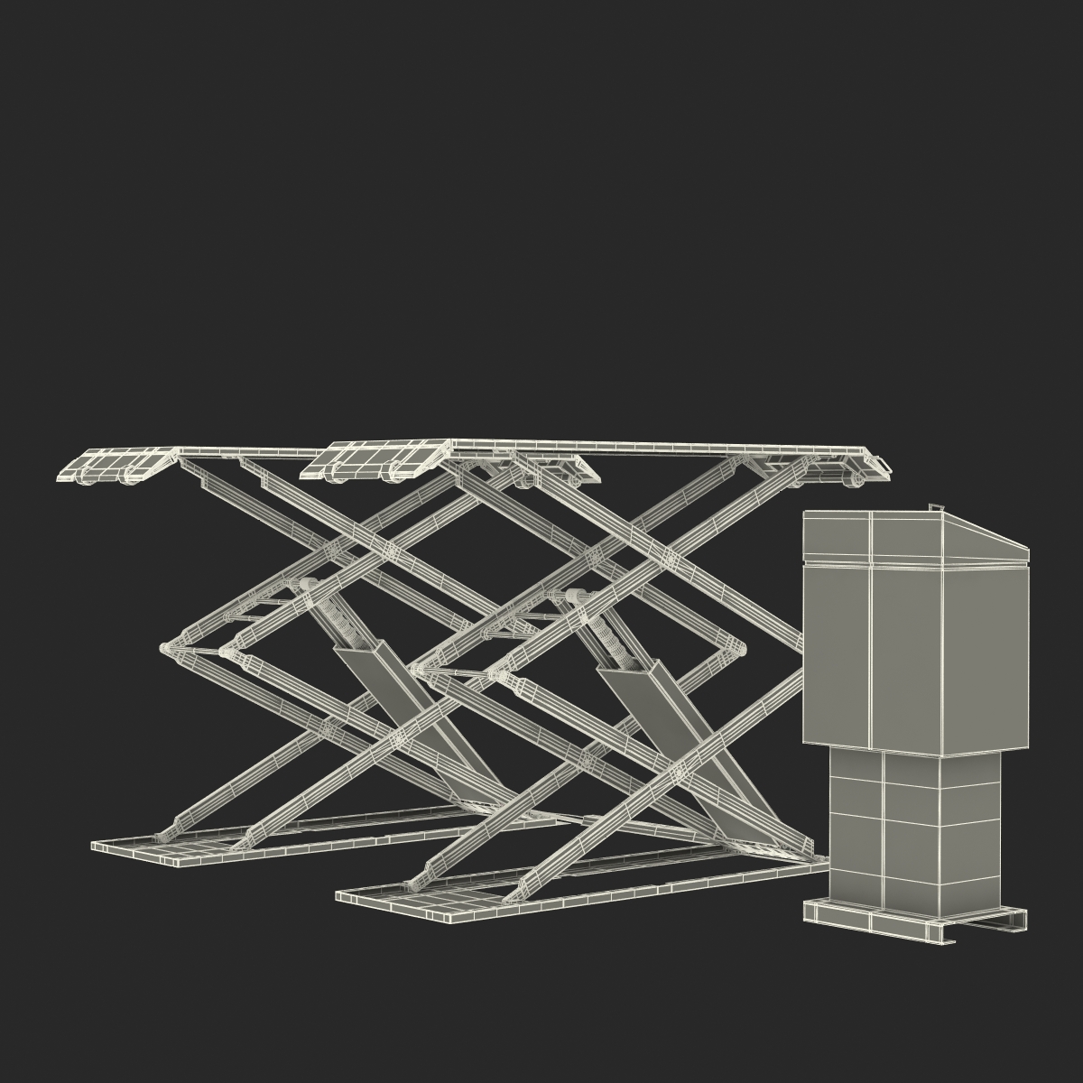 3D Automotive Scissor Lift Generic Rigged model