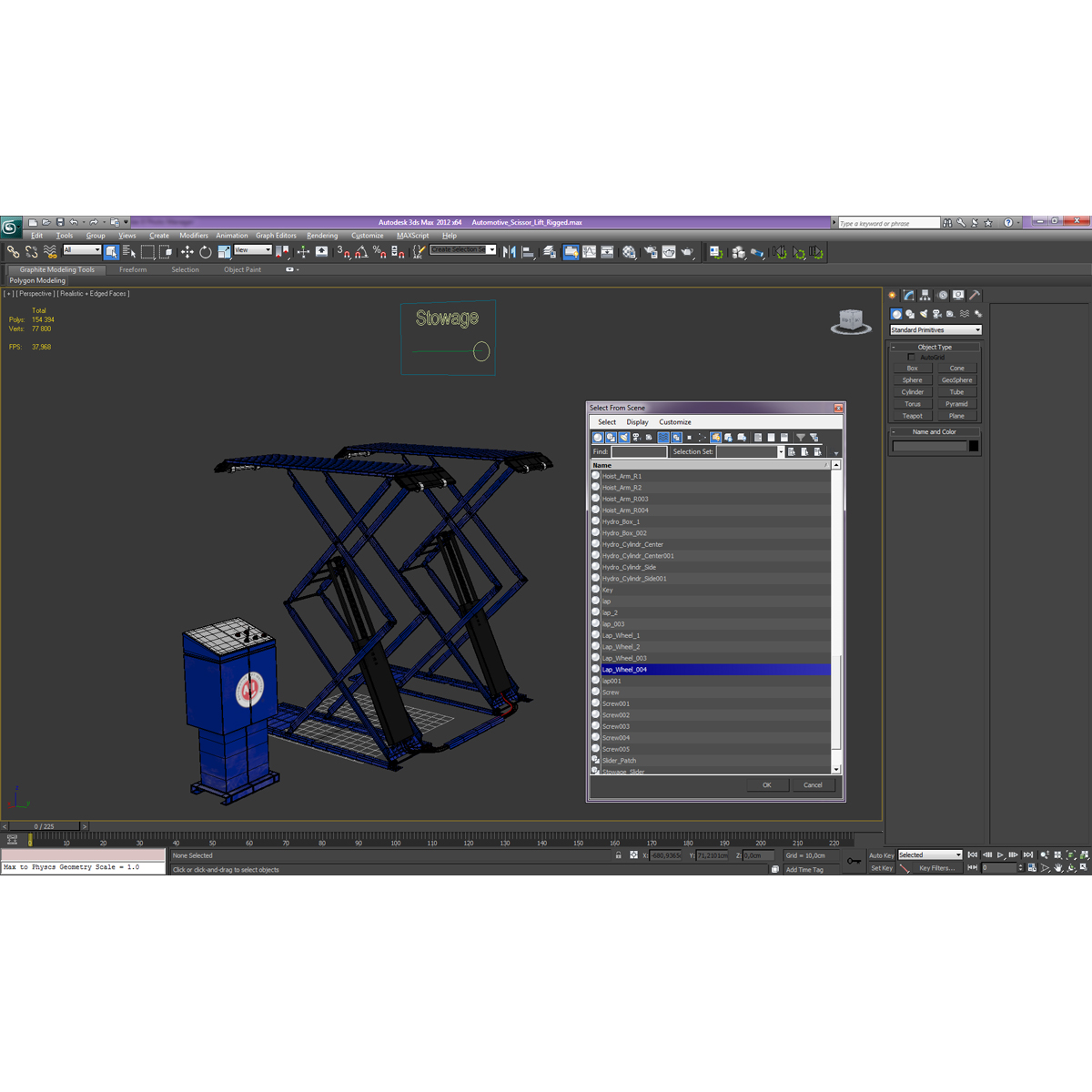 3D model Automotive Scissor Lift Rigged