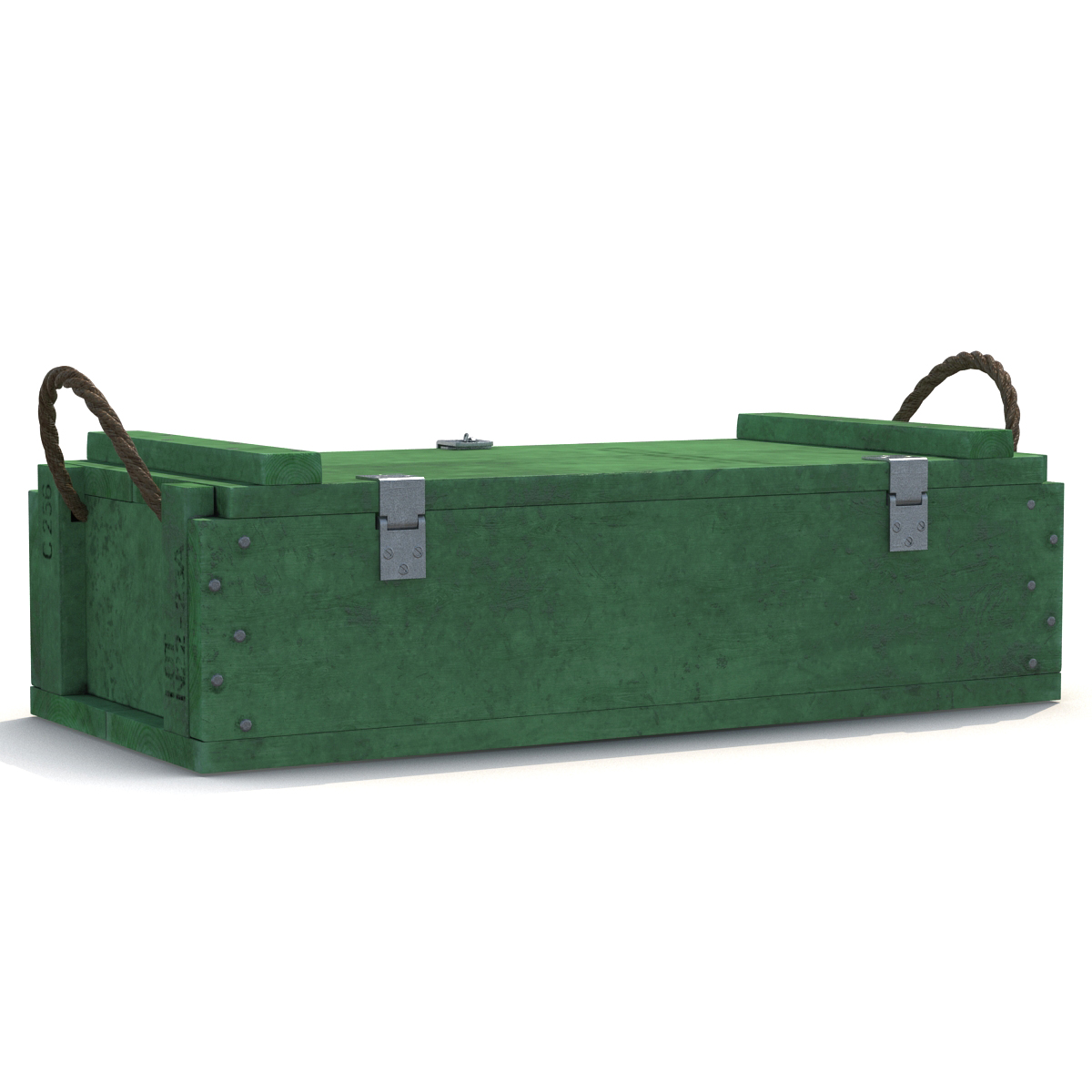 3D Ammo Crate 2 Green model