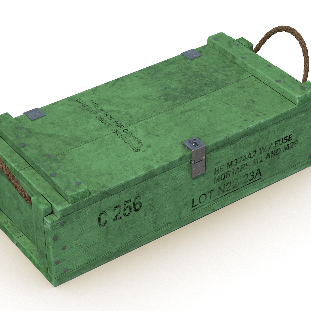 3D Ammo Crate 2 Green model