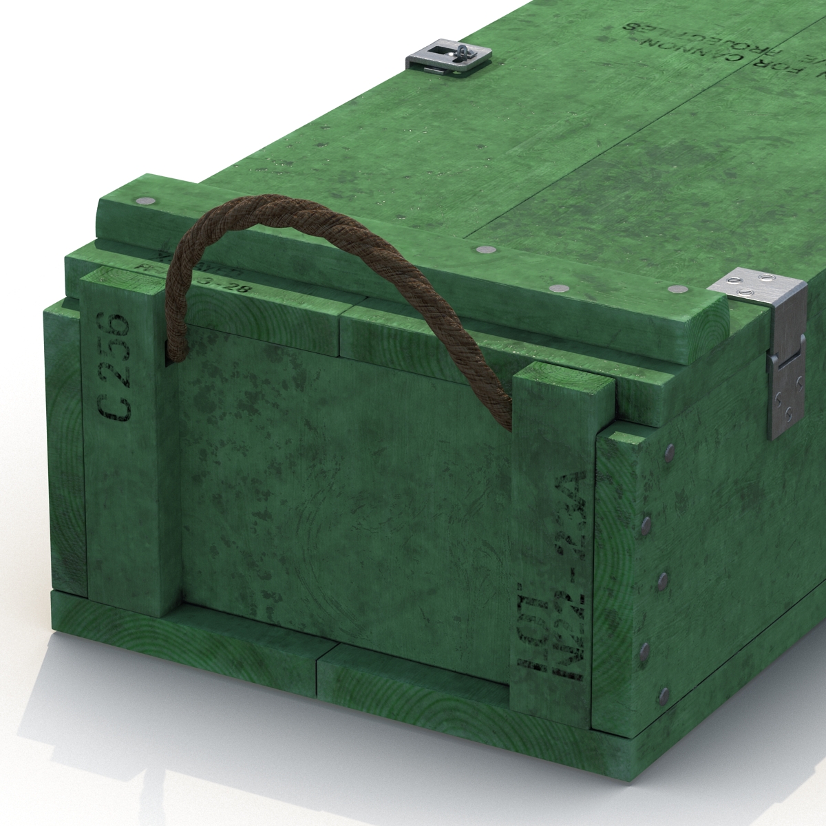 3D Ammo Crate 2 Green model