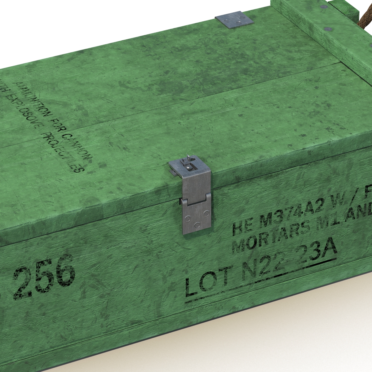 3D Ammo Crate 2 Green model