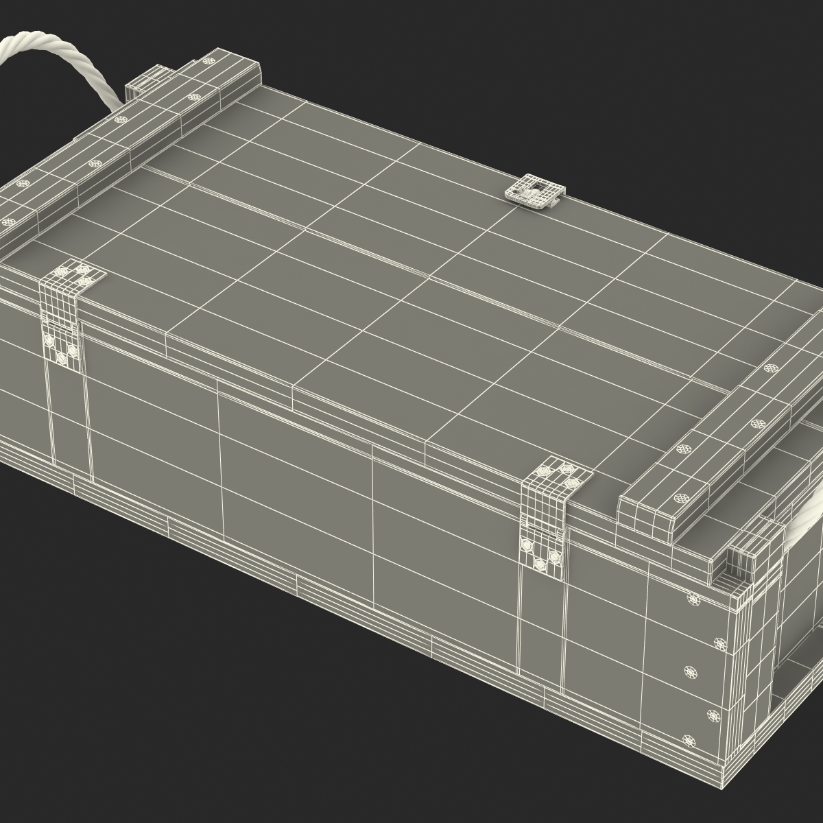 3D Ammo Crate 2 Green model