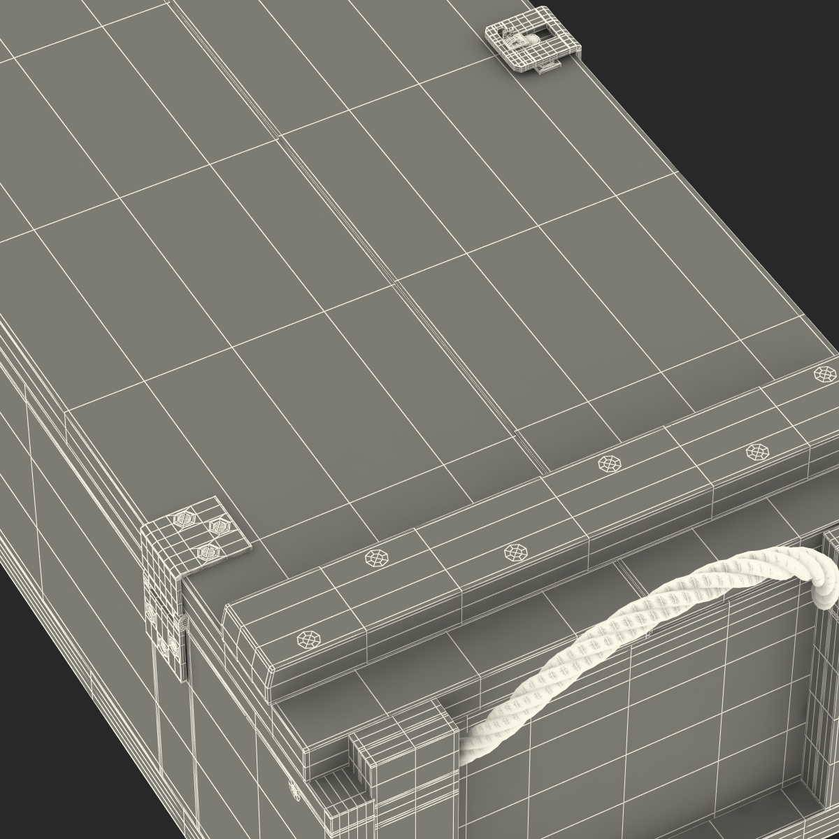 3D Ammo Crate 2 Green model