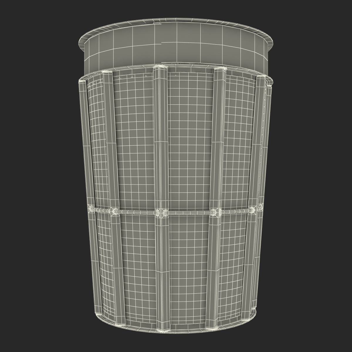 3D Public Garbage Can model