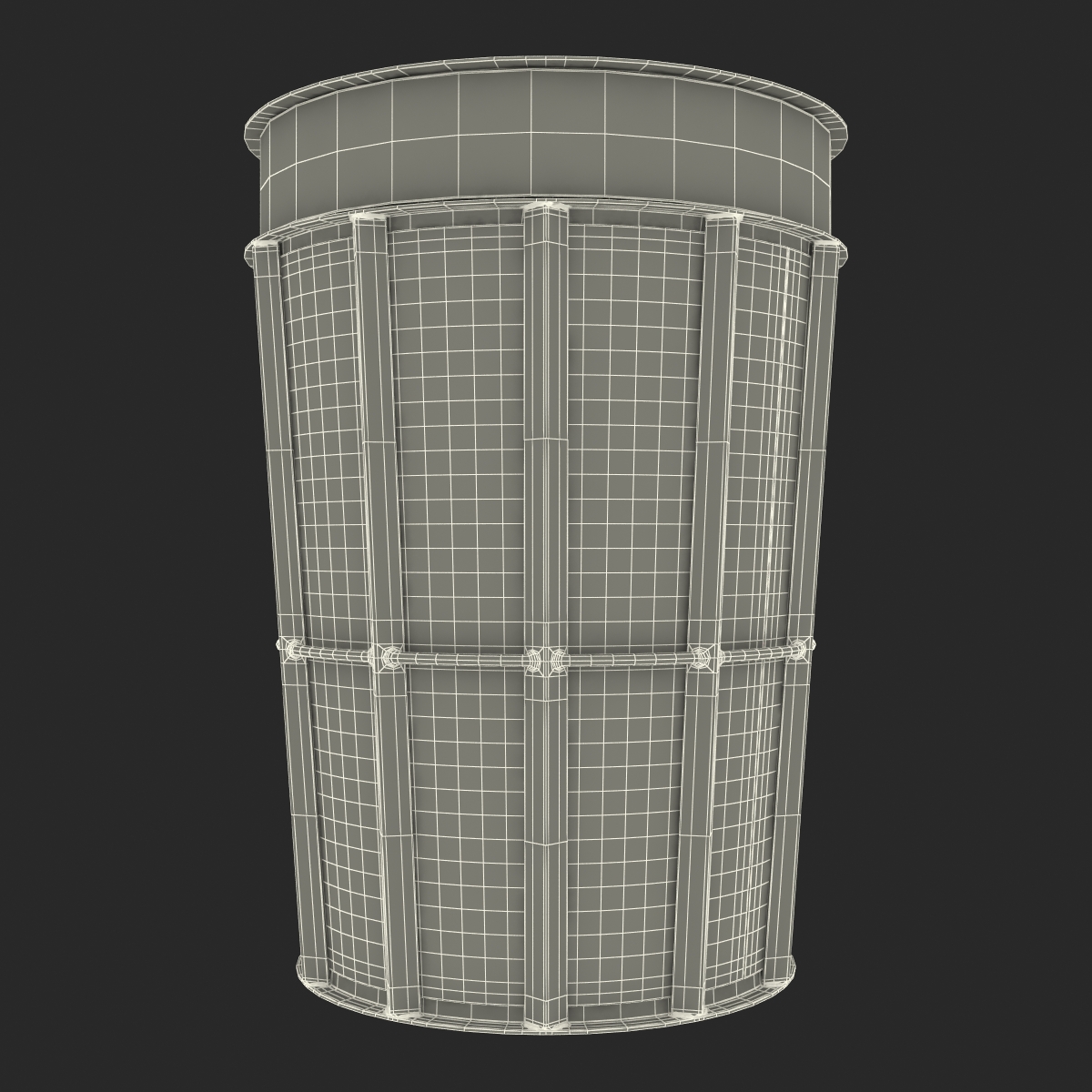 3D Public Garbage Can model