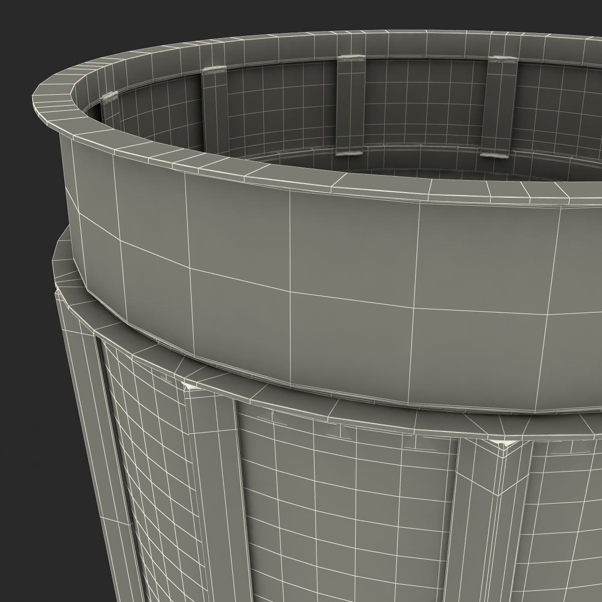 3D Public Garbage Can model