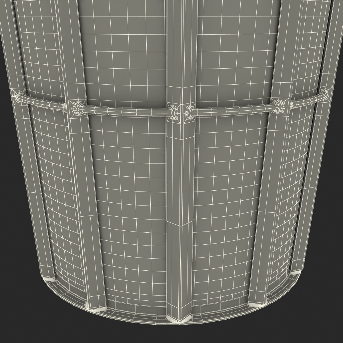 3D Public Garbage Can model