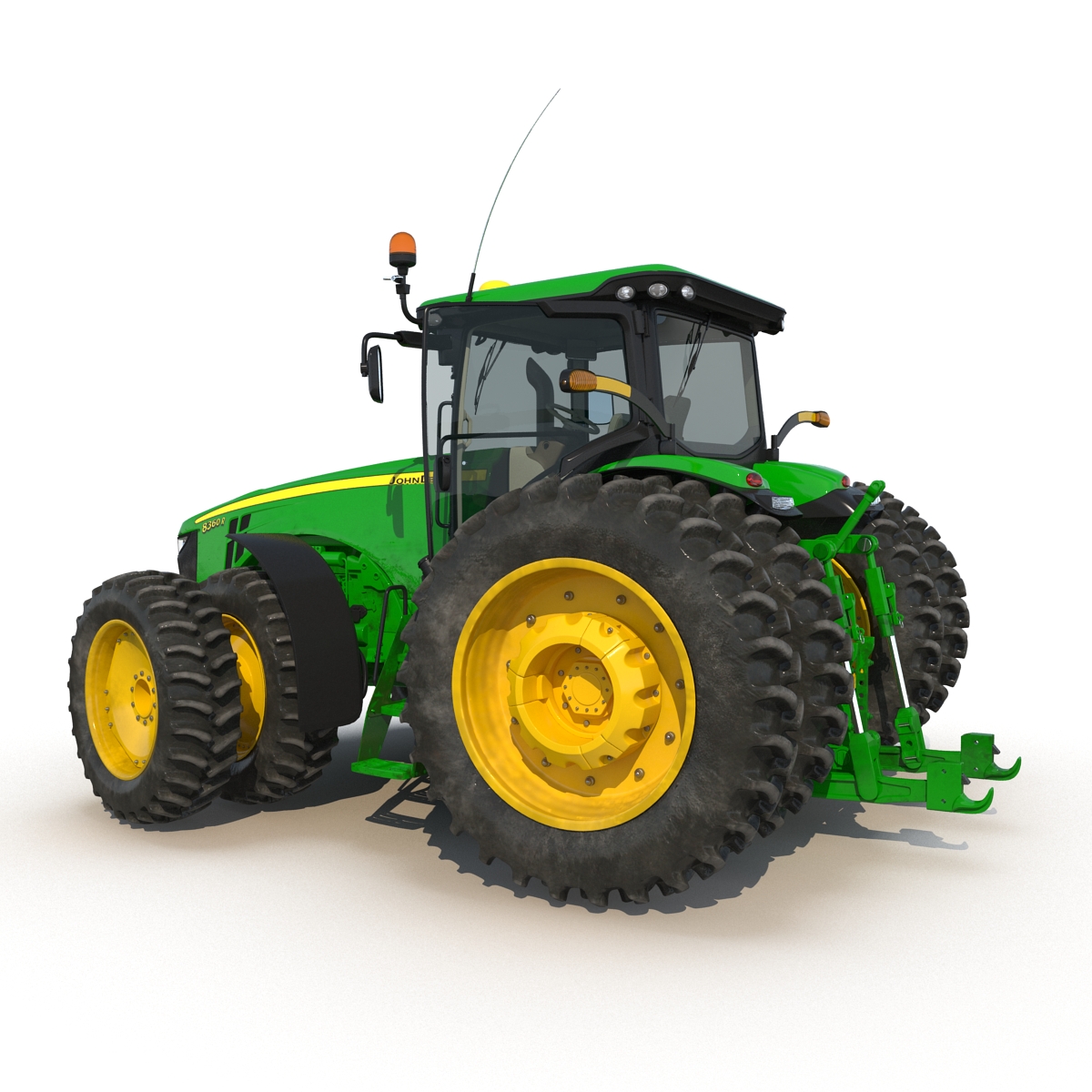 Tractor John Deere 8RT Rigged 3D model