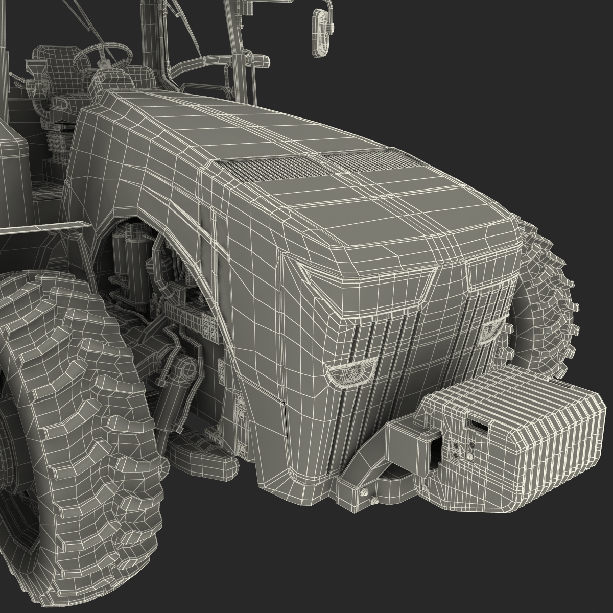 Tractor John Deere 8RT Rigged 3D model