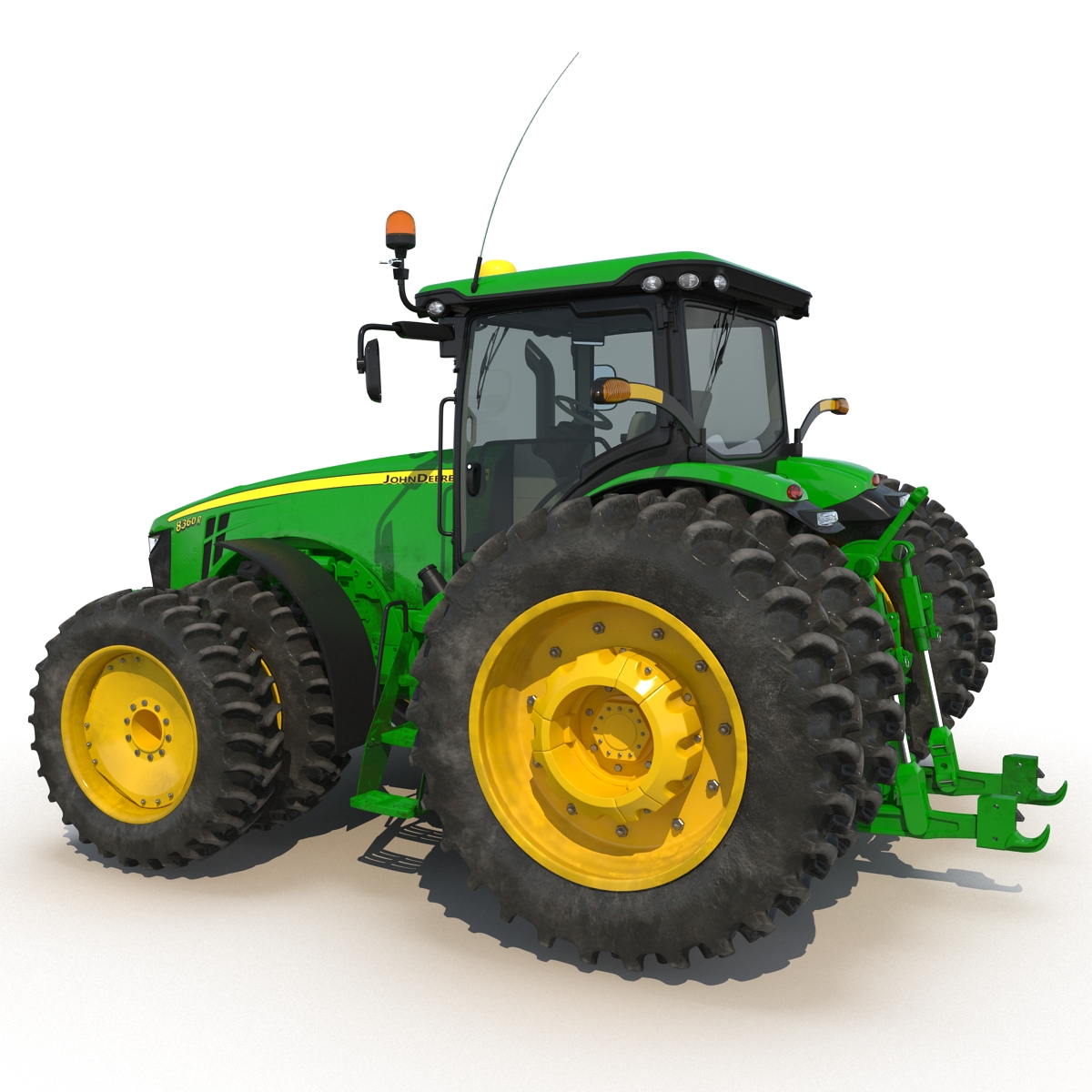 Tractor John Deere 8RT Rigged 3D model