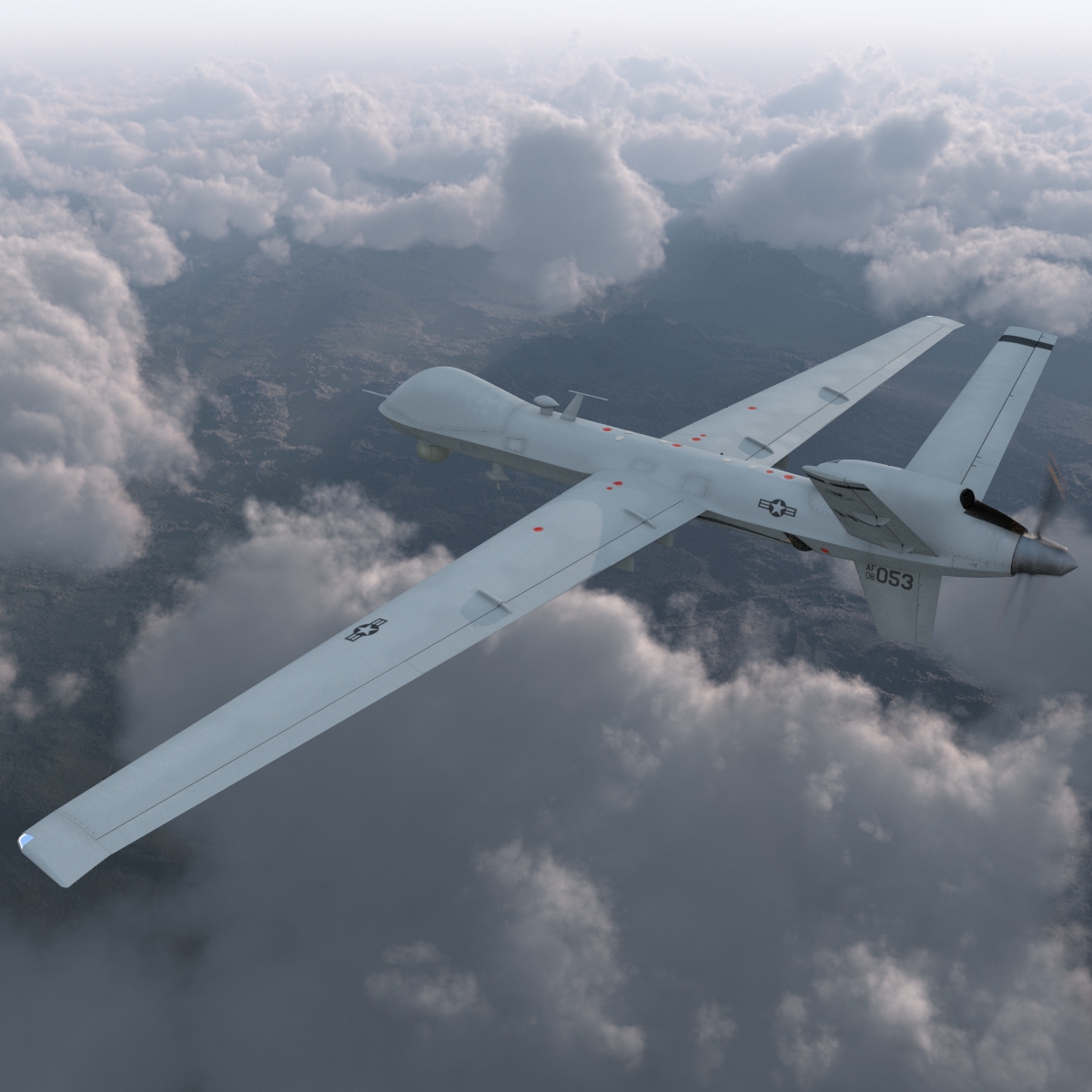 3D model Unmanned Combat Air Vehicle MQ 9 Reaper UAV Rigged