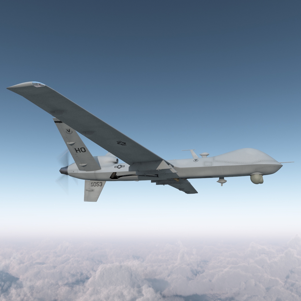 3D model Unmanned Combat Air Vehicle MQ 9 Reaper UAV Rigged