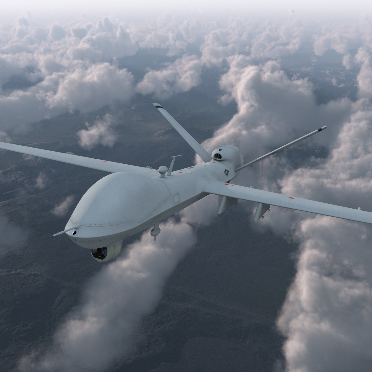 3D model Unmanned Combat Air Vehicle MQ 9 Reaper UAV Rigged